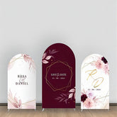 Wein Rot Blatt Rosa Blumen Hochzeit Bogen Hintergrund Bausatz